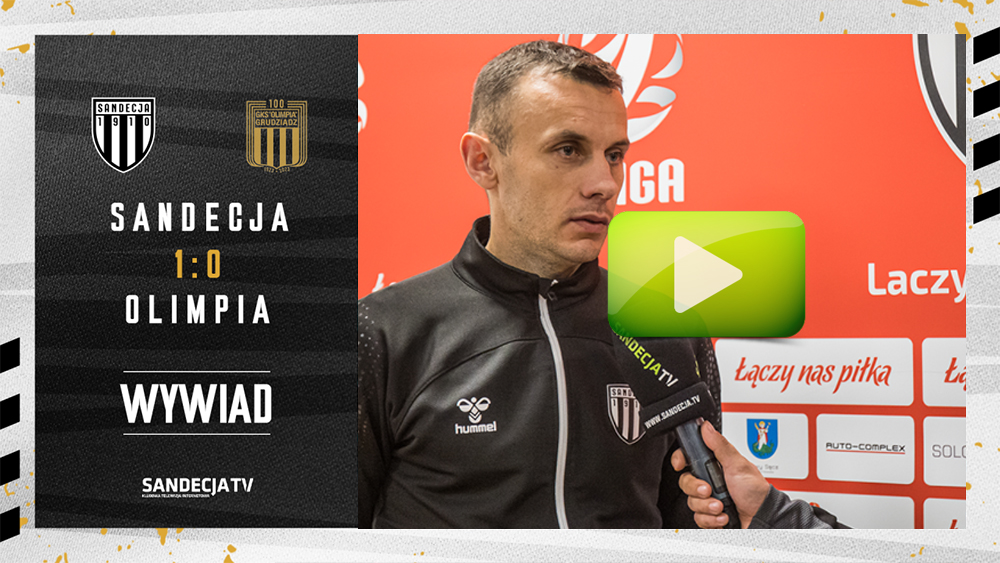 Sandecja Nowy Sącz - Olimpia Grudziądz 1:0 (1:0), wywiad z Mateuszem Bartkowem